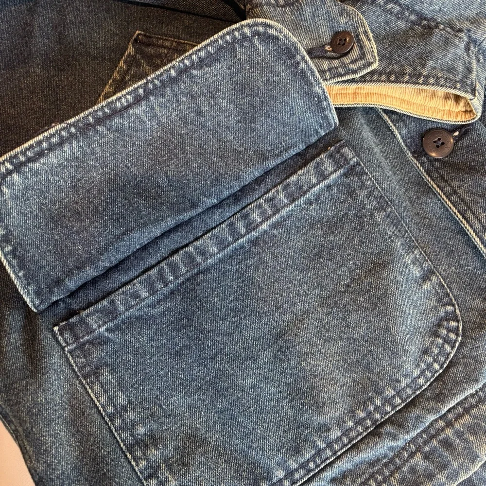 VINTAGE MOOSE CREEK 100% Cotton Denim Jean Barn Coat with Flannel Lining Sz XL - Picture 11 of 14